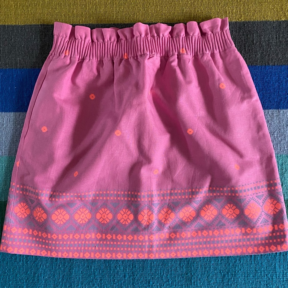 NWT J.Crew pink, lined, geometric print, skirt Size 4
